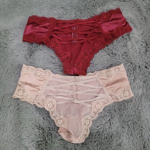 Victoria's secret very sexy silk cheeky hipster small lace corset panties